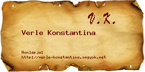 Verle Konstantina névjegykártya